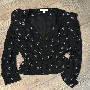 WAYF Black Floral Women's Top